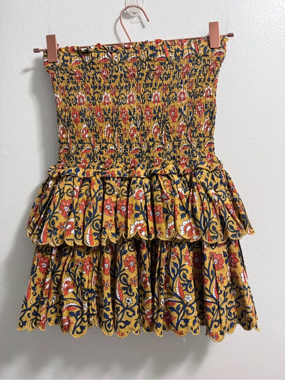 Etc. 100% Cotton Floral Tiered Mini Skirt